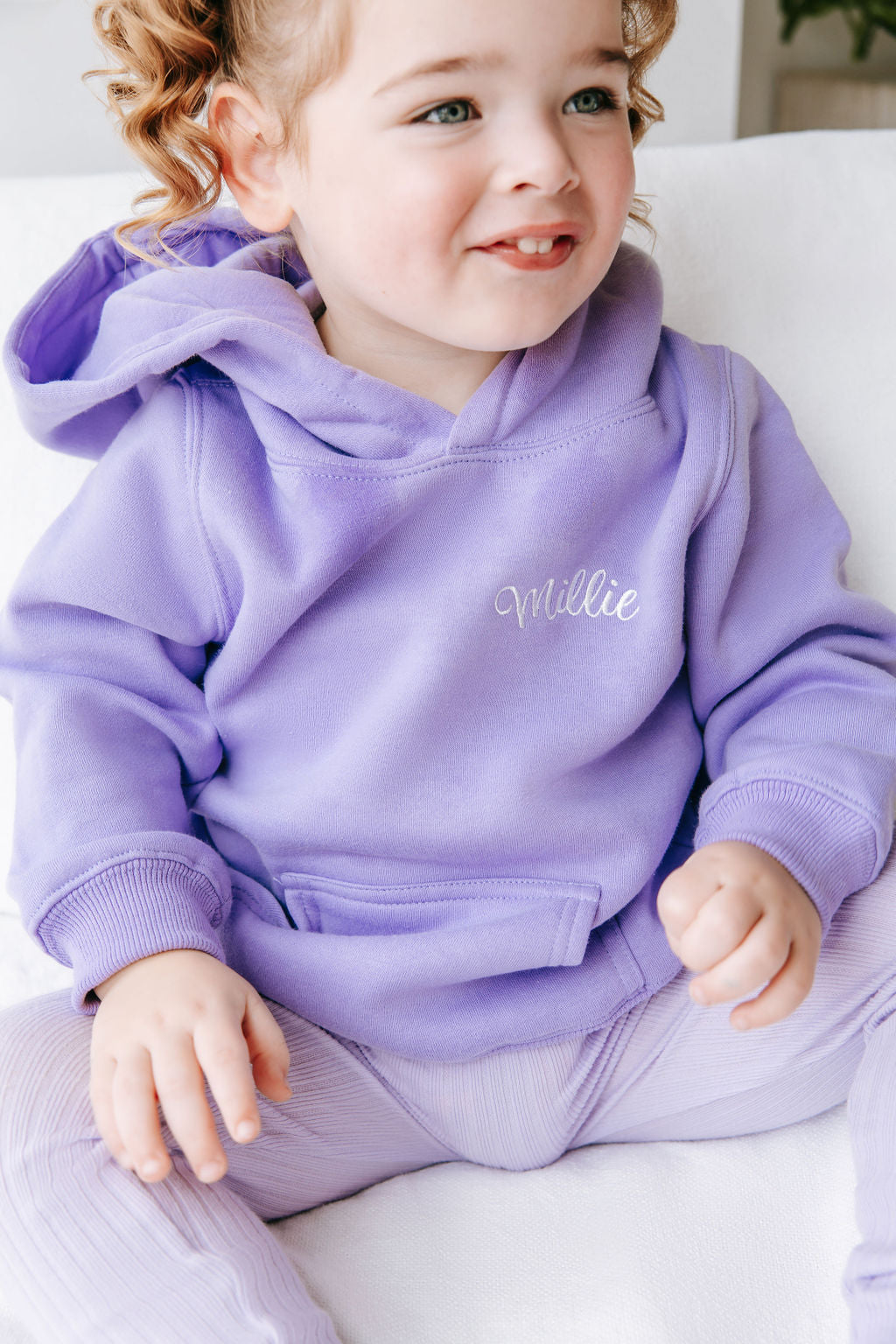 Baby Personalised Hoodie Lavender