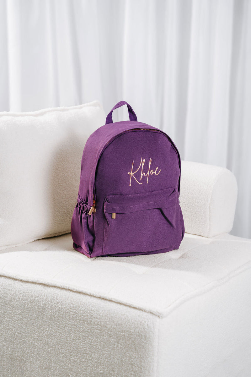 Dark Purple Personalised Backpack Set