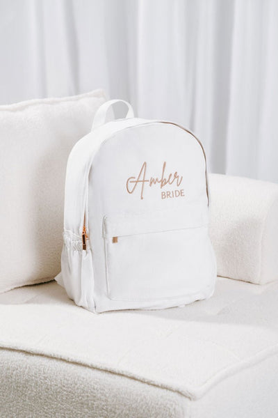 White Personalised Backpack Set