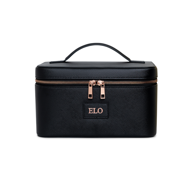 Personalised Leather Cosmetic Case - Midnight Black