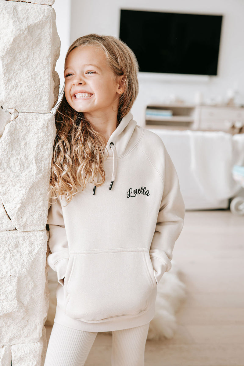 Kids Personalised Hoodie - Beige