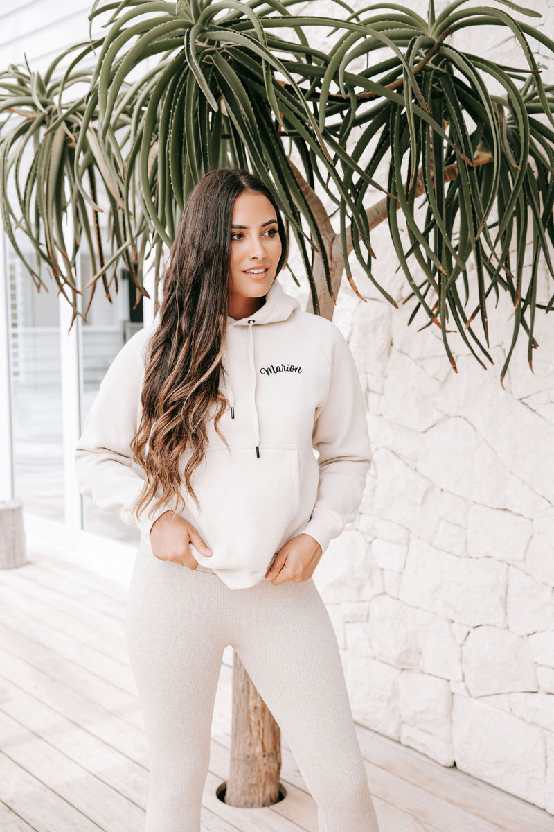 Ladies Personalised Hoodie - Beige