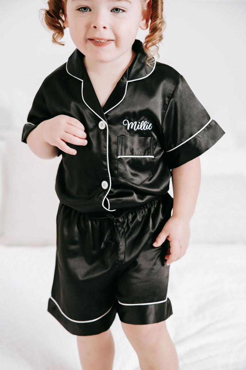 BABY Luxury Embroidered Pyjama Set Black