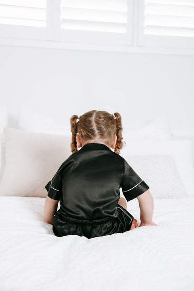 BABY Luxury Embroidered Pyjama Set - Black