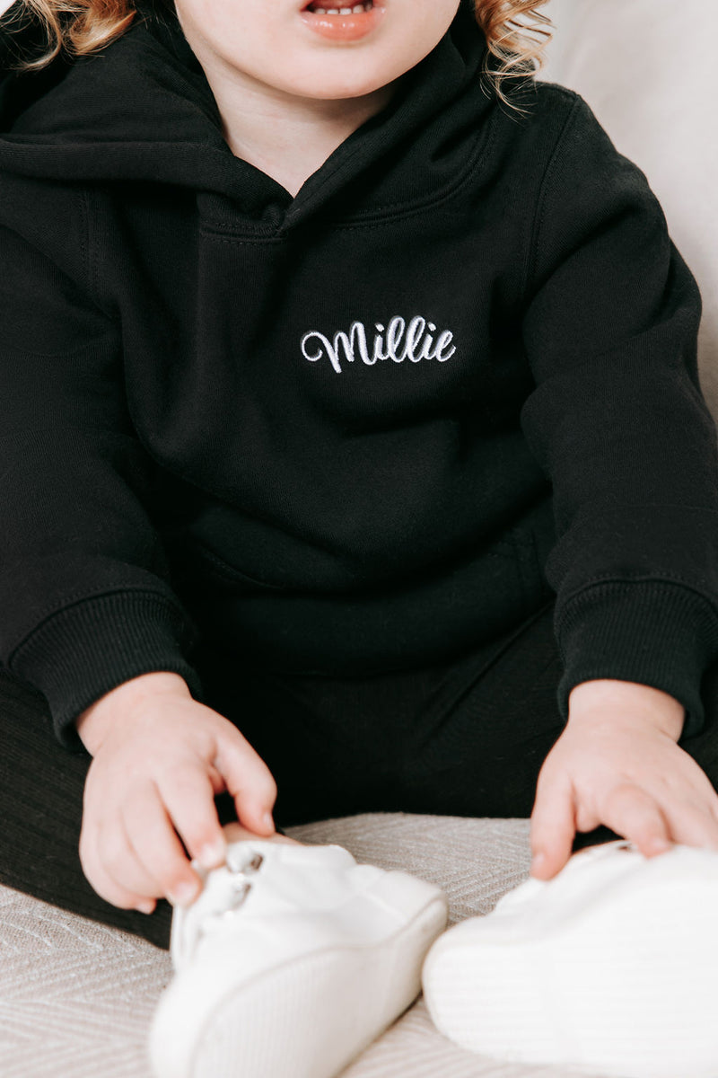 Baby Personalised Hoodie - Black