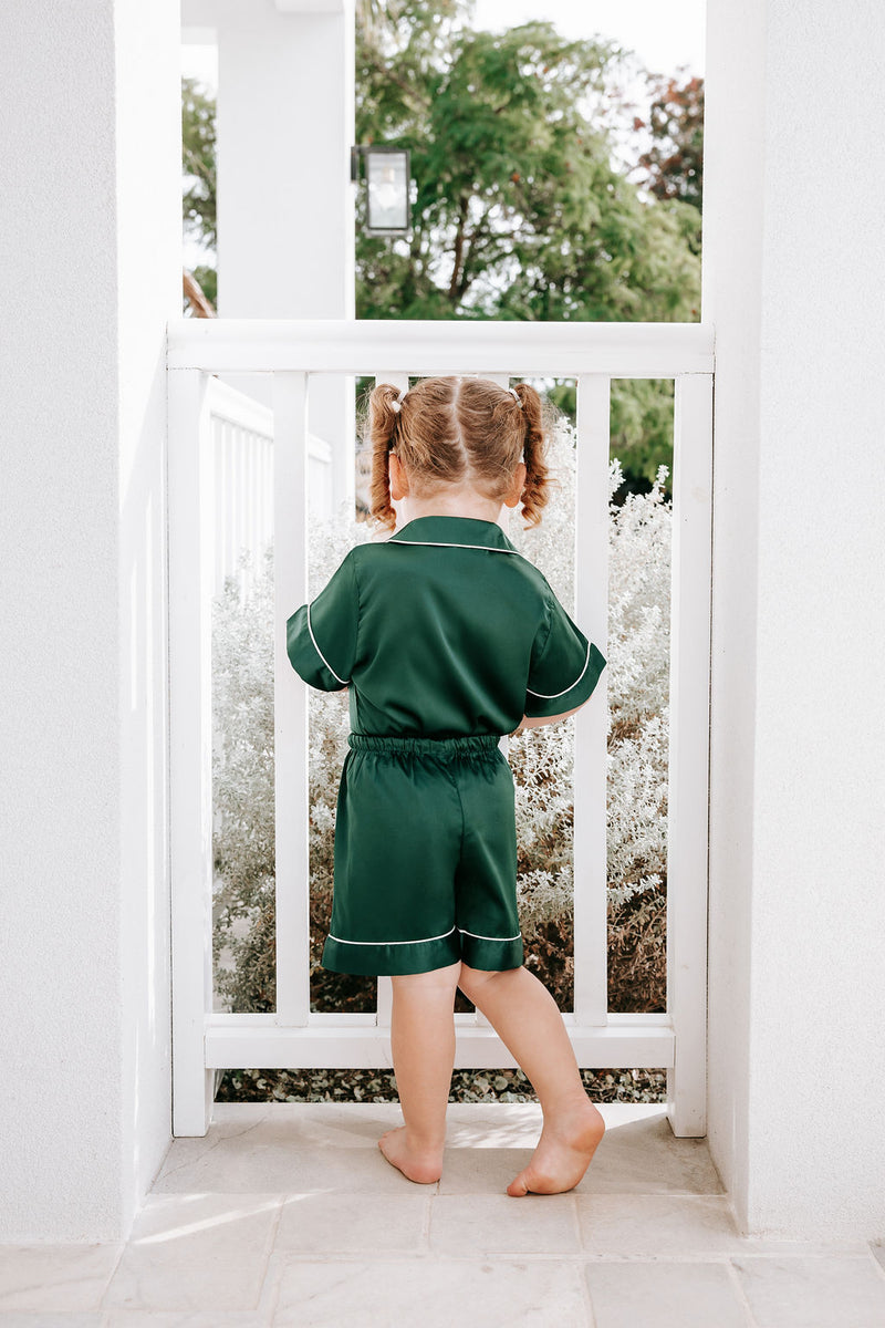 Baby Luxury Embroidered Pyjama Set - Evergreen