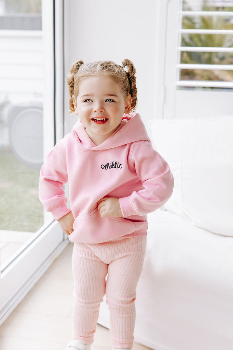 Baby Personalised Hoodie - Fairy Floss Pink