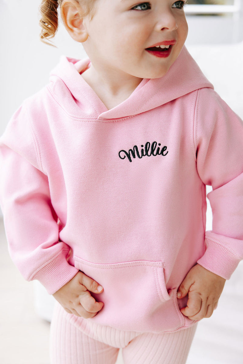 Baby Personalised Hoodie - Fairy Floss Pink