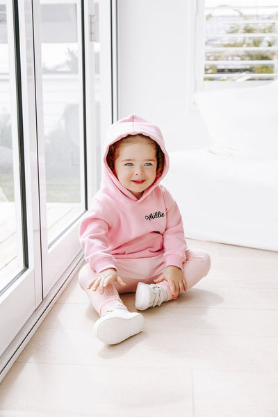 Baby Personalised Hoodie - Fairy Floss Pink