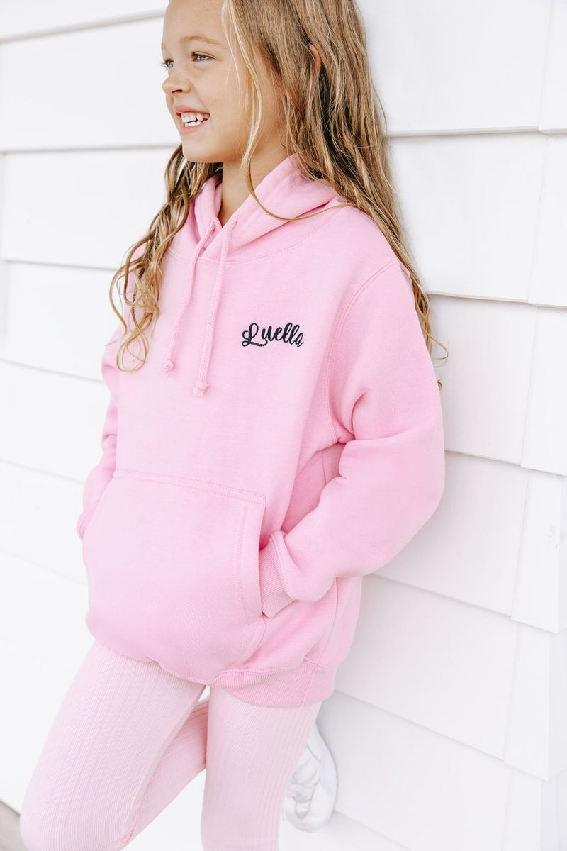 Kids Personalised Hoodie - Fairy Floss Pink