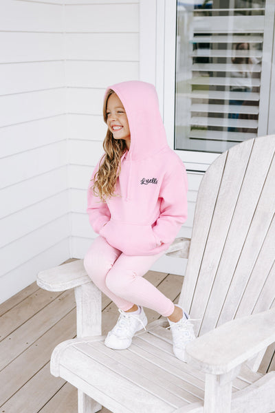 Kids Personalised Hoodie - Fairy Floss Pink