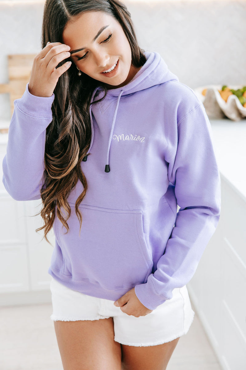 Ladies Personalised Hoodie - Lavender