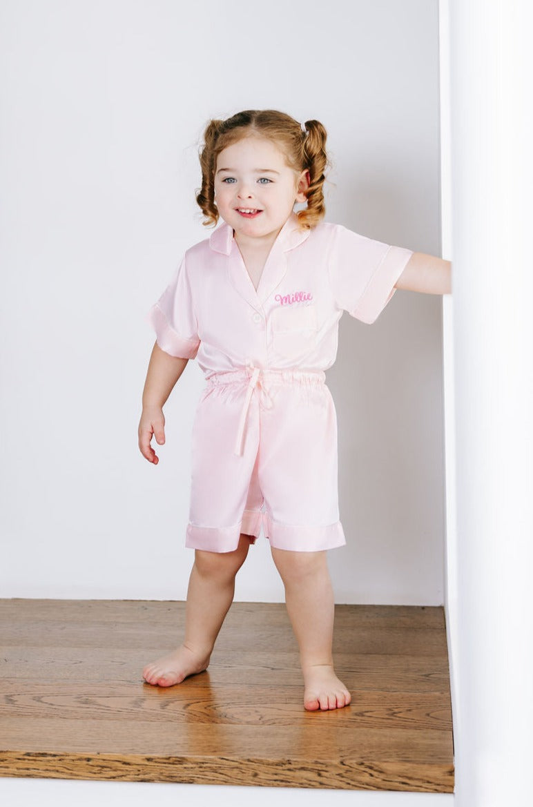 BABY Luxury Embroidered Pyjama Set - Marshmallow Pink