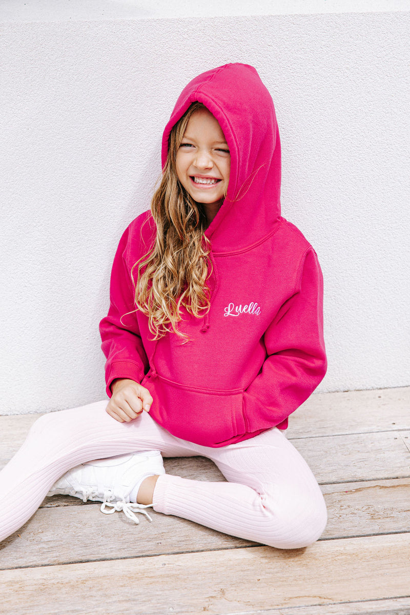 Kids Personalised Hoodie - Raspberry