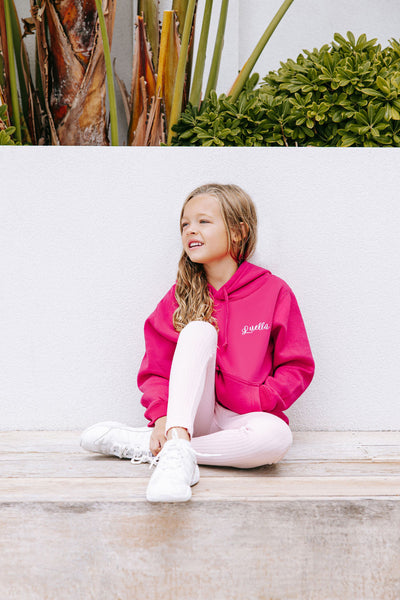 Kids Personalised Hoodie - Raspberry