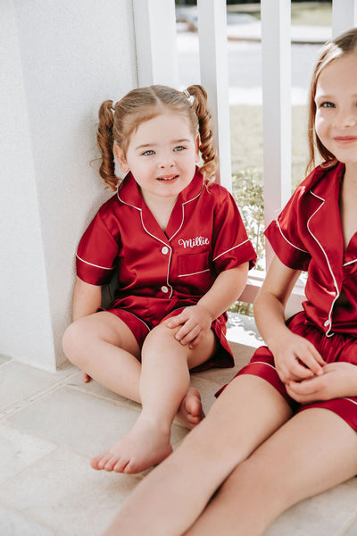 BABY Luxury Embroidered Pyjama Set - Red