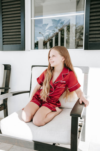 KID'S Luxury Embroidered Pyjama Set - Red