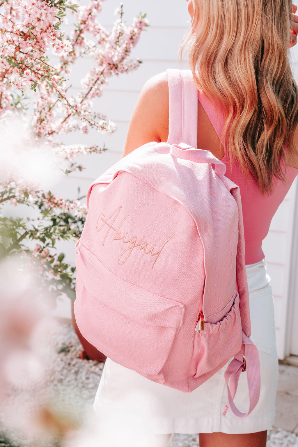 Aesthetic pink backpack online